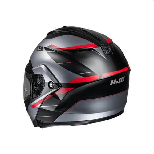 Vista 3 de Casco modular para motocicleta HJC C91 Karan con visor HJ-17 Pinlock, aprobado por DOT (MC1SF, X-Small)