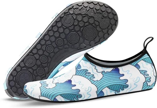 Vista 3 de Valennia Zapatos de agua descalzos de secado rápido, calcetines de yoga para playa, natación, surf, ejercicio para mujeres y hombres