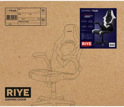 Vista 8 de Trust GXT 703W Riye - Silla para videojuegos, color negro y blanco