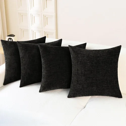 Vista 66 de CaliTime - Paquete de 2 fundas de almohada acogedoras para sofá, decoración del hogar, felpilla suave teñida sólida, 16 x 16 pulgadas, marrón Marrón