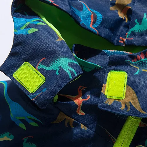 Vista 4 de Chaqueta de lluvia para niños con capucha desmontable, impermeable, ligera, rompevientos para niños