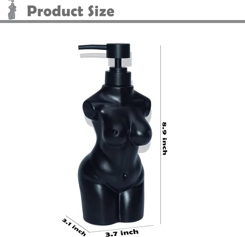 Vista 6 de Dispensador de jabón de loción para niña, dispensador de jabón líquido recargable para manos, dispensador de jabón de cocina premium (negro)
