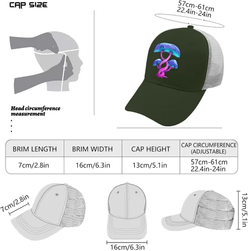 Vista 4 de Hat Fantasy Cartoon Mushroom Dad Hat for Men Vintage Hat Adjustable