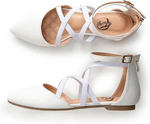 Vista 2 de Trary Zapatos planos negros para mujer, zapatos planos para mujer, zapatos Mary Jane para mujer, zapatos planos de ballet, zapatos planos con punta