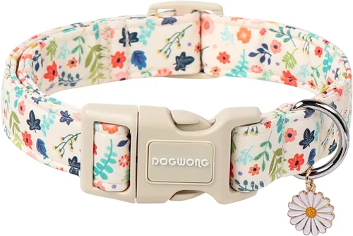 Vista 47 de DOGWONG Collar de Algodón para Perro, Collar para Perro de Cuadros Azules Resistente, Collar Suave y Duradero para Perro Macho, Lindo Collar de A