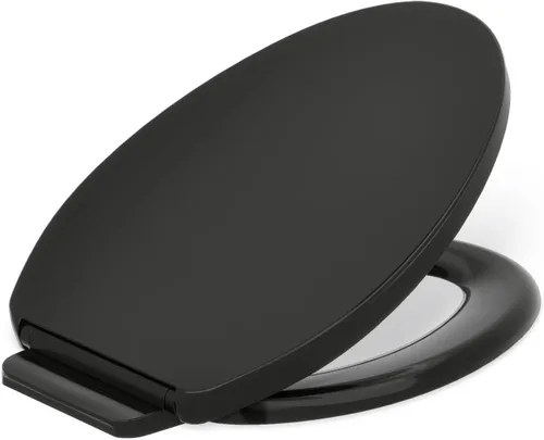 Vista 19 de KOHLER K-26801-0 Impro ReadyLatch Quiet Close Elongated Toilet Seat, White Toilet Seat, Grip-Tight Bumpers, New Home Essentials, Slam Prevention