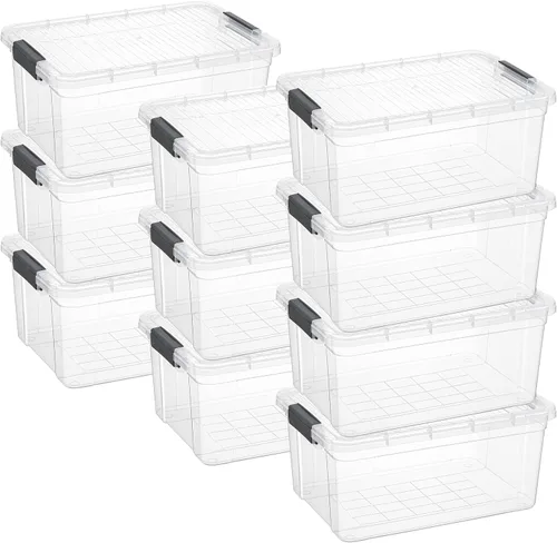 Vista 134 de Superio Mini contenedor de almacenamiento de plástico para crayón, suministros de arte y estuche de costura, organizador pequeño apilable