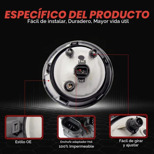 Vista 5 de Reemplazo de montaje de luz antiniebla para Chevy Camaro 2010 2011 2012 2013 con bombillas halógenas y bisel negro (lente transparente)