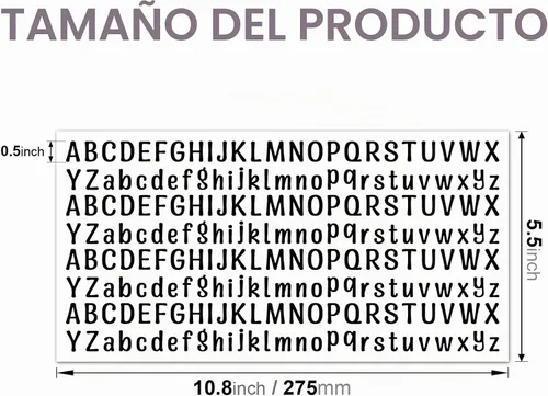 Vista 2 de 10 hojas de calcomanías de letras pequeñas, calcomanías autoadhesivas del alfabeto de 1/2 pulgada, lindas calcomanías de vinilo para artes Negro