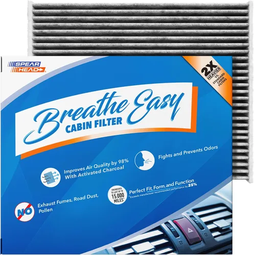 Vista 78 de Spearhead Odor Defense Breathe Easy - Filtro de cabina para AC y calentador Compatible con Chrysler 200 2015-17, Cherokee 2014-18 como OEM Hasta