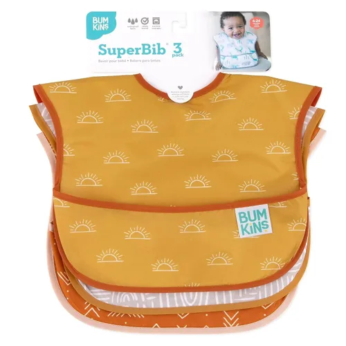 Vista 9 de Bumkins Baberos para niña o niño, SuperBib para bebés y niños pequeños de 6 a 24 meses, imprescindibles para comer, alimentar, suministros