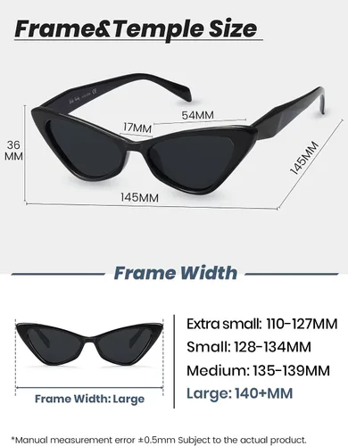 Vista 5 de Veda Tinda Vision Cat Eye Sunglasses for Women Vintage Tinted Polarized Lens Trendy Cateye Rave Festival Retro Cool Glasses