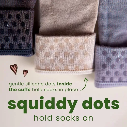 Vista 112 de squid socks Calcetines de viscosa de bambú 0-6M, 6-12M, 12-24M y 2T-3T Calcetines que se mantienen puestos