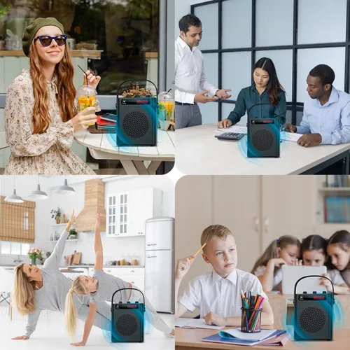 Vista 8 de Amplificador de voz Bluetooth de 40 W con micrófono de auriculares y micrófono de mano Portable Rechargeable PA System for Teachers &