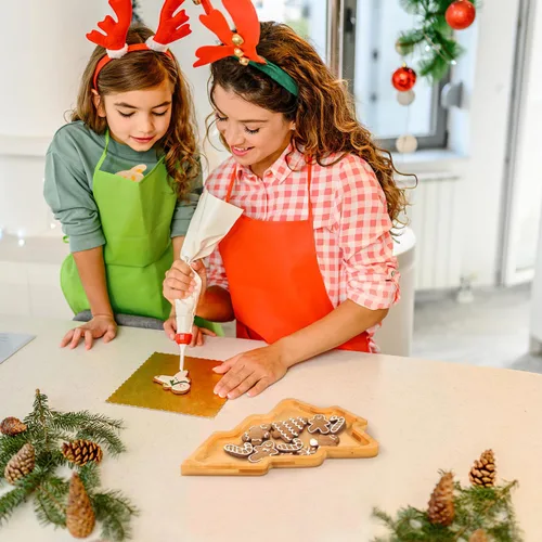 Vista 6 de BESTonZON Tabla de charcutería de árbol de Navidad, platos de plato de árbol de Navidad en forma de tablero de charcutería de madera