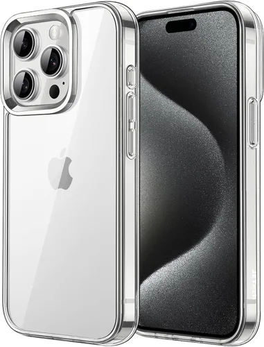 Vista 9 de JETech - Funda para iPhone 15 Pro de 6.1 pulgadas, cubierta a prueba de golpes sin amarillamiento, parte trasera transparente antiarañazos (negro)