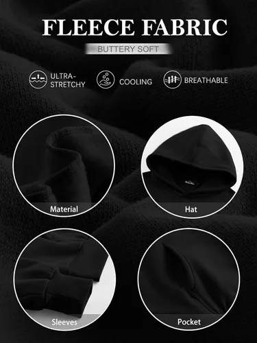 Vista 6 de Trendy Queen - Sudaderas extragrandes con capucha para mujer, suéteres de manga larga, sin botones, de vellón, de otoño, ropa de invierno