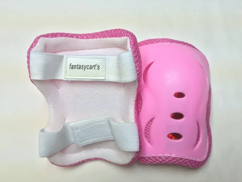 Vista 2 de almohadillas protectoras de codo, rodilla y muñeca en color rosa para niños, para patinaje en línea y patinaje sobre ruedas