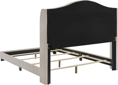 Vista 5 de Coaster Home Furnishings Sonoma - Cama de panel tapizada con perfil de camelback, acolchado de botones, ribete de cabeza de uñas cromadas y diseño