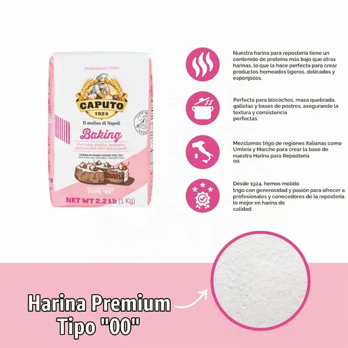 Vista 10 de Antimo Caputo Baking (Pasticceria Pastry) 00 Harina Bolsa de 2.2 libras - Para postres y galletas de mantequilla - De Italia Tipo 00 Trigo