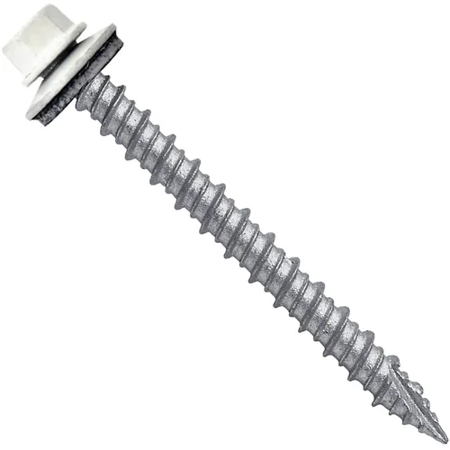 Vista 80 de Tornillos para techos de metal gris ABC 10 x 1 - Cabezal hexagonal - Arandela EPDM - Arandela de arranque automático/roscado - 1 bolsa - 250