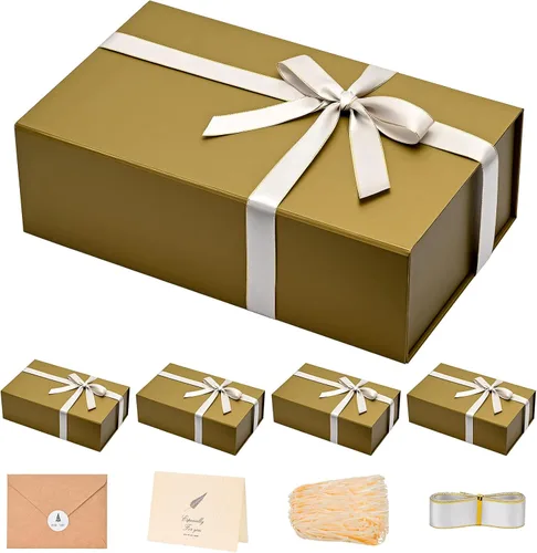 Vista 15 de LIFELUM Square Gift Box with Magnetic Lid, Card, Sticker, Ribbon, Shredded Paper Filler for Business, Wedding, Birthdays