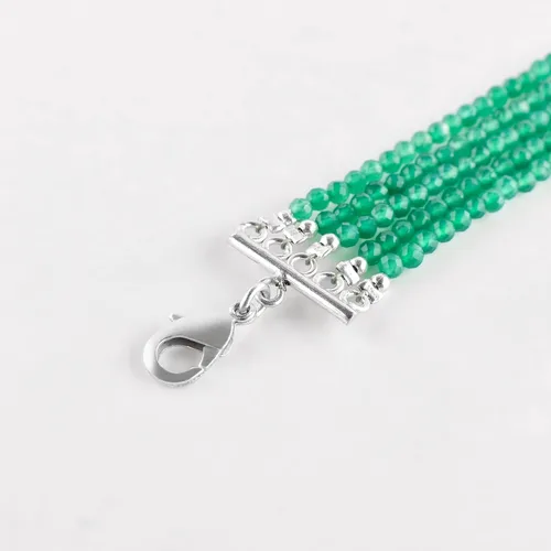 Vista 20 de Pulsera de piedras preciosas naturales, cuentas microfacetadas de 5 hebras, piedra energética, cristales curativos, chapado en plata, ajustable