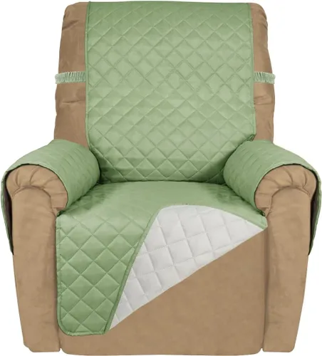 Vista 107 de PureFit - Funda de sofá acolchada reversible, protector de muebles impermeable, funda de sofá lavable con espuma antideslizante y correas elásticas