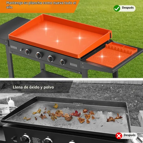 Vista 5 de Juego de fundas de silicona para parrilla Blackstone de 36 pulgadas con accesorios de parrilla Blackstone de 16 pulgadas, cepillo de limpieza