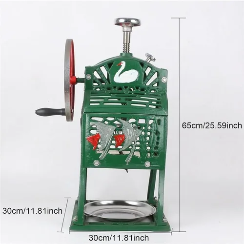 Vista 2 de Máquina de afeitar manual de hielo de nieve - Máquina de afeitar de hielo de metal de alta eficiencia - Máquina de afeitar de hielo manual comercial