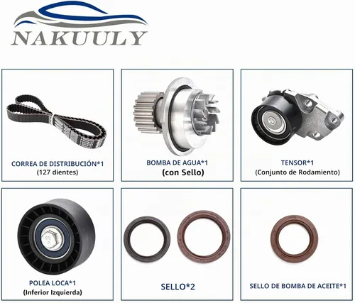 Vista 2 de Kit de correa de distribución con bomba de agua compatible con Chevy Aveo 1.6L L4 2004-2008