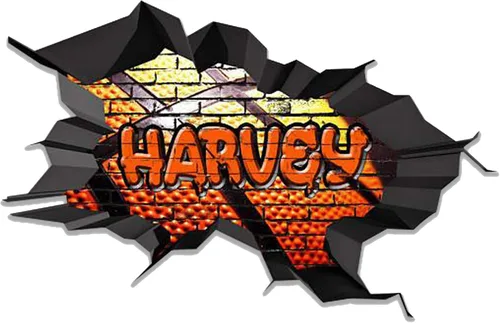 Vista 34 de Calcomanía de pared con nombre personalizado, graffiti 3D Arte personalizado vinilo decorativo adhesivo Removible Despegar y pegar Borde