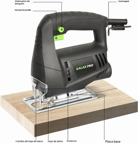 Vista 4 de GALAX PRO Sierra de calar de 3.3 amperios, rompecabezas de velocidad sin carga de 3000 RPM con botón de bloqueo, ángulo de corte de 45 grados, 2