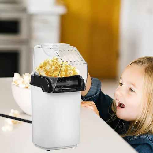 Vista 7 de BESPORTBLE Máquina eléctrica de palomitas de maíz de aire caliente para fiesta en casa, máquina de palomitas de maíz saludable con taza medidora