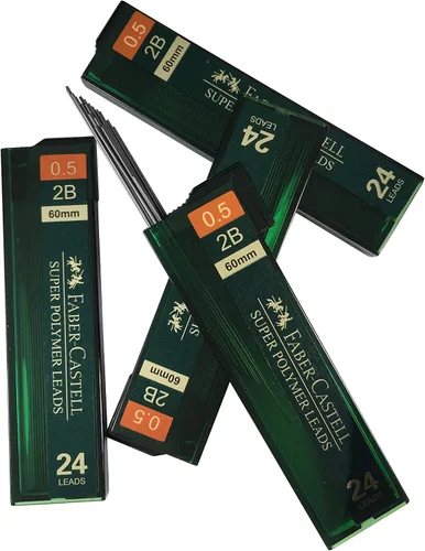 Vista 5 de Faber-Castell Recambios de lápiz mecánico 2B de 0.020 in (96 cables, 4 tubos de 24 minas cada uno)