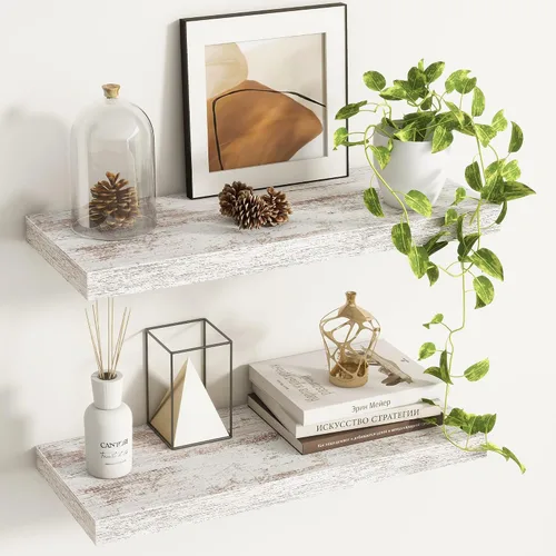Vista 55 de Fun Memories Estantes flotantes – Estante de pared de 9.3 pulgadas de profundidad para decoración y almacenamiento – Estantería de exhibición