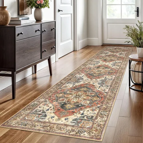 Vista 64 de SIILOOM Alfombra lavable de 2 x 3 pies, alfombra suave color taupe ceniza para entrada, tapete antideslizante para puerta de interior, tapete