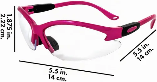 Vista 5 de Global Vision Gafas de seguridad Cougar con montura rosa Transparente