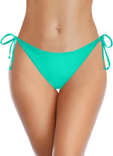 Vista 11 de Traje de baño de cintura baja con cobertura moderada para mujer Azul (Leaves)