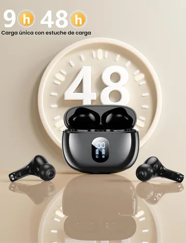 Vista 3 de Auriculares inalámbricos, auriculares de bajos profundos de alta fidelidad Negro