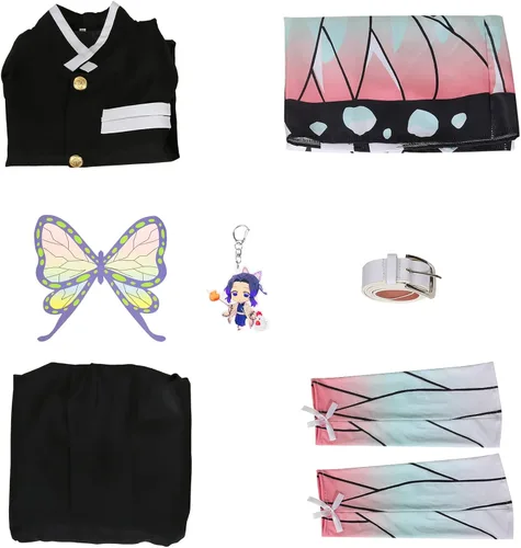 Vista 2 de Conjunto de disfraz de cosplay de anime traje de Demon Slayer uniforme completo para niños y niñas