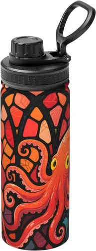 Vista 18 de Green tractor Insulated Stainless Steel Kettle Print Funny Water Bottle Insulated Ideal for Sports and Travel