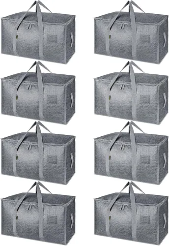 Vista 27 de BALEINE Paquete de 2 bolsas de mudanza de gran tamaño con asas reforzadas, bolsa de almacenamiento resistente para ropa, suministros de mudanza