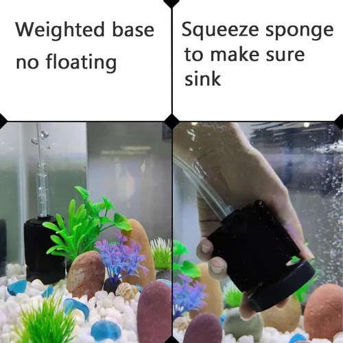 Vista 7 de AQUANEAT Filtro de Esponja para Acuario Alimentado por Aire, Filtro de Burbujas Biológicas para Tanque de Peces con Tubo de Línea Aérea, Válvulas