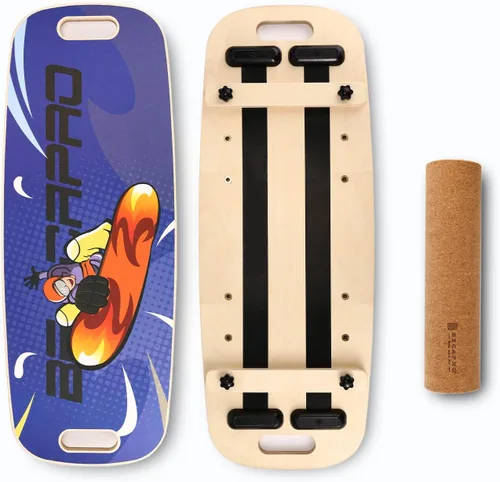 Vista 7 de Tabla de equilibrio con tapones ajustables de madera - 3 opciones de distancia diferentes - Equipo de ejercicio de equilibrio para trabajo