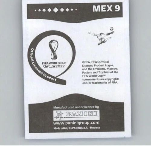 Vista 2 de Calcomanías de Panini World Cup Qatar 2022, color azul, #MEX9, Luis Romo, México, Grupo C, calcomanía oficial del álbum (2 x 2.5 pulgadas) en crudo
