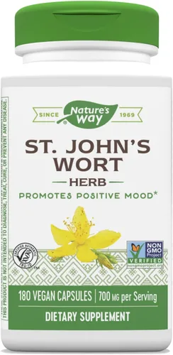 Vista 2 de Nature's Way Hierba de hierba de San Juan de primera calidad, promueve una perspectiva positiva*, 700 mg por porción y el mejor lisinato