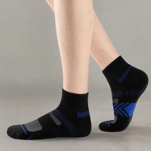 Vista 7 de COOPLUS Calcetines tobilleros acolchados para hombre, calcetines de algodón de rendimiento atlético