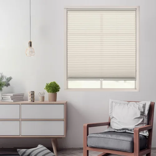 Vista 4 de DEZ FURNISHINGS Persiana Celular Inalámbrica de 1" con Filtro de Luz, 20"A x 48"A, Crema
