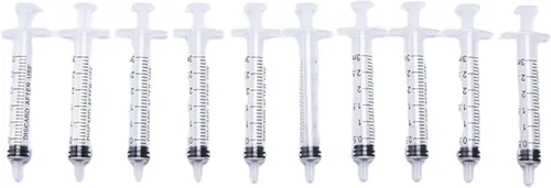 Vista 12 de 20 jeringas de plástico de 0.0 fl oz, 0.1 fl oz, 0.2 fl oz, 0.3 fl oz con medición, múltiples usos, herramientas de jeringa de medición para medir